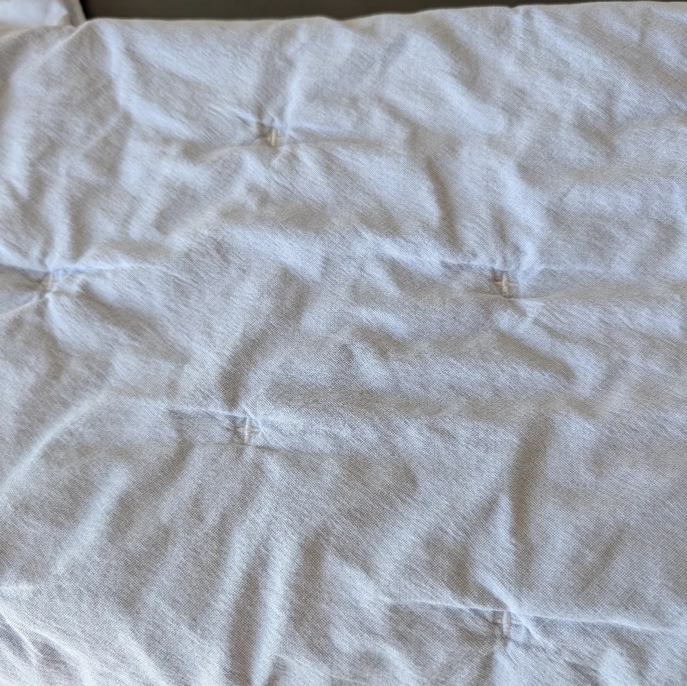 West Elm Light Blue Matelassé Quilted Pillow Covers 20x36 Puckered Cloud King